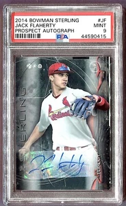 2014 JACK FLAHERTY ROOKIE AUTOGRAFO PSA 9 COME NUOVO #BSPA-JF BOWMAN STERLING PROSPECT - Foto 1 di 2