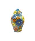 Poupées Maison Grand Bleu Floral Temple Jar Miniature Ornement Accessoire 1:12