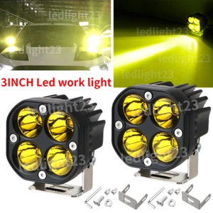 Yellow 2x 3''LED Work Light Bar Spot Fog Pods Fit for Dodge Ram 1500 2500 3500 - Picture 1 of 9