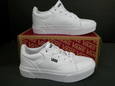 Zapatillas Vans Seldan Plataforma Jóvenes Niños Talla 2 Lona Blancas Foto 1 de 4