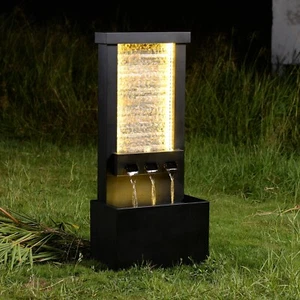 Fuente de agua de metal zinc exterior ladrillo de piedra con LED decoración de jardín moderna - Imagen 1 de 8