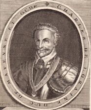 Portrait XVIIIe Charles De Mayenne Chambellan Gouverneur Ligue Guerre Religion