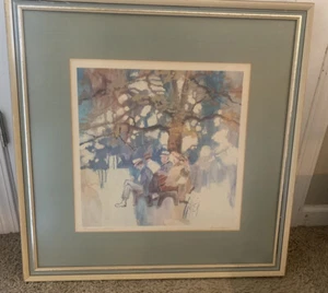 Diane Tygier Vintage Signed Matted Print “Cronies” Impressionism Art - Picture 1 of 5