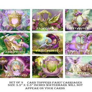 Kartenaufleger Fee Kutschen Fee Kartenbasteln Scrapbooking Fee Papier Basteln - Bild 1 von 3