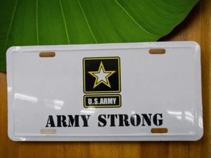 Army Strong Aluminium Nummernschild Schild Dekor 6 x 12 USA Armee - Bild 1 von 1