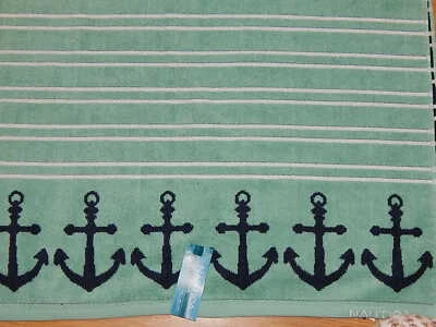 NAUTICA WATERLINE ANCLA TOALLA DE BAÑO GRIS ALGODÓN 28" X 52" NUEVO AUTÉNTICO Foto 1 de 3