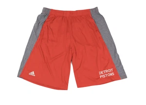 New Adidas NBA Authentics Detroit Pistons Team Issue Basketball Shorts Red 2XL - Picture 1 of 9