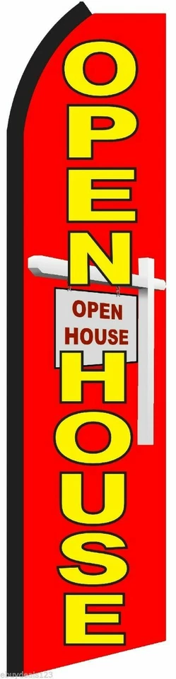 Open House  FLUTTER FLAG Tall Feather Swooper Advertising Sign Banner  - Image 1 of 1