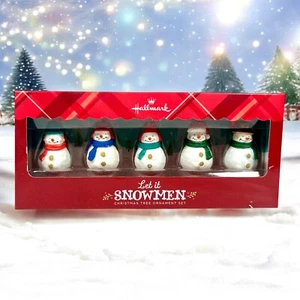 Hallmark Let It Pupazzo di Neve Set Decorazioni Natalizie Nuovo con Scatola Decorazione Natalizia - Foto 1 di 6