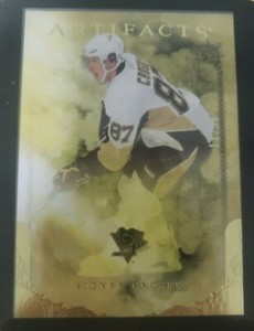  2010-11 Upper Deck Artifacts  Sidney Crosby Gold #ed 11/35 with Malkin card