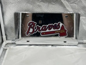 Atlanta Braves MLB Silver Lasercut License Plate Wincraft - Picture 1 of 1