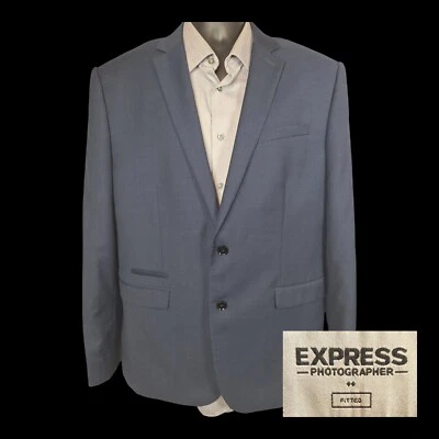 Chaqueta Blazer Express Para Hombre 44R Azul Marino Mezcla Lana Ventilación Única Ligera Foto 1 de 4