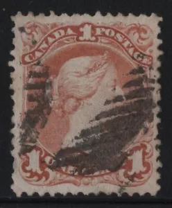 #22 Large Queen 1c Canada used well centered XF cv $200 - Picture 1 of 2