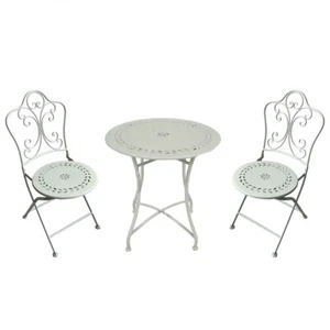 Tavolo da Giardino con 3 Sedie Ferro Ø 60x75h cm Bianco FE802601 VivaGarden - Foto 1 di 1