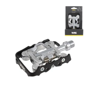 COPPIA PEDALI DOPPIA FUNZIONE PER MTB BICI BICICLETTA CON TACCHETTE SPD IN ALLUM - Foto 1 di 2