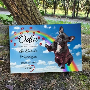 Tiergrabstein, Hunde Grabstein, Grabstein Katze, Gedenkstein Hund aus Alu-Dibond - Bild 1 von 10