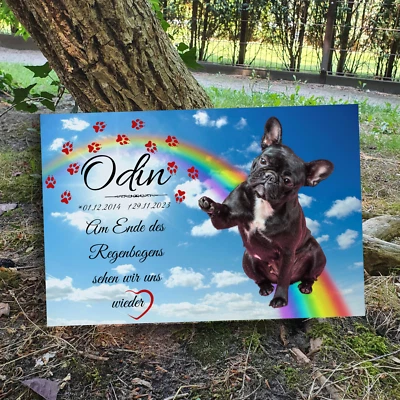 Tiergrabstein, Hunde Grabstein, Grabstein Katze, Gedenkstein Hund aus Alu-Dibond - Bild 1 von 4