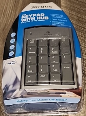 Numeric Keypad Targus PAUK10Y01U USB with 2-port Hub 19 Key Function Full SizeB1 - Image 1 of 2