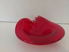 Murano Art Glass Bright Cherry Red With Tag