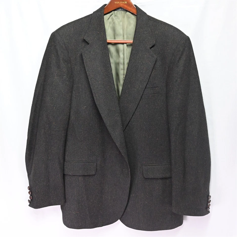 Chaqueta Blazer Abrigo Deportivo Woolrich 46L Marrón Tejido Tweed 2 Botones Foto 1 de 4