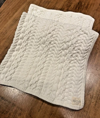 Manta tejida con cable marfil Hope & Henry para recién nacido  Foto 1 de 4