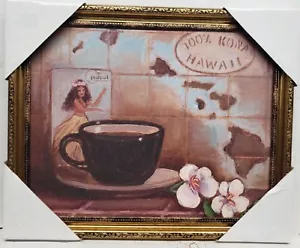 Quadro da parete decorativo in plastica, circa Caffè 13""x15,5"", 100% KONA HAWAII - Foto 1 di 10