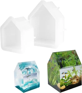 Epoxidharz Formen Hausformen 2 Stück,Resin Gießharz Silikonform, Silikonformen E - Bild 1 von 7