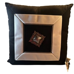 Elaine Smith Decorative Pillow Embellished Diamond Square Outdoor Pet Friendly - Picture 1 of 22