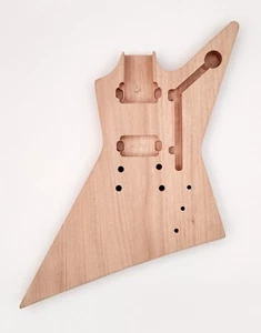 Complete NO-SOLDERING,Solid Mahogany Body Electric Guitar DIY,2 Pickguard E1958 - Picture 1 of 6