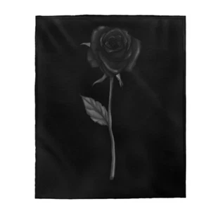 Única Linda Manta de Peluche de Terciopelo Gótico Rosa Negra San Valentín Día GIft - Imagen 1 de 7