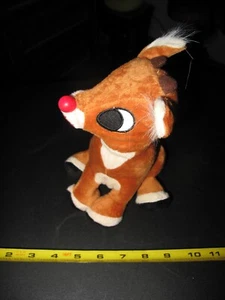 Peluche vintage RUDOLPH renna naso rosso animato canto - funzionante - Foto 1 di 9