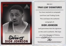 2021-22 Leaf Memories 1960 Base Auto Red Spectrum /25 Dior Johnson #BW-DJ1 Auto