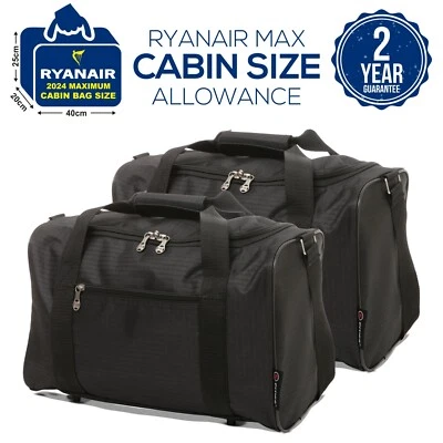 5 Cities 2024 Ryanair 40x20x25 Max Size Cabin Carry on Holdall Bags Set of 2 - Image 1 of 4