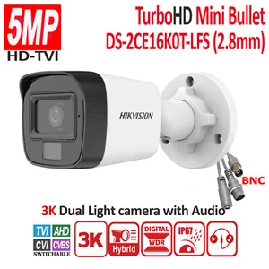 HIK HD Analogica 3K Doppia Luce Audio Bullet Camera con Audio 2,8mm Esterno - Foto 1 di 3