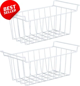 2Pcs Freezer Baskets, Deep Metal Wire Basket Organizer Bins with Handles for Kit - Picture 1 of 12