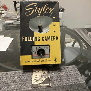 Vintage 1950s stylex folding camera complete with flash unit and box great... - Picture 1 of 16