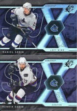 Daniel Sedin Henrik Sedin 2007-08 Upper Deck SPX 2-Card Lot # 34 & # 35 Nrmt/Mt