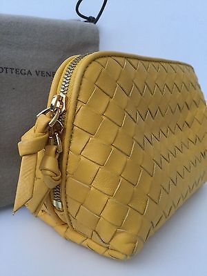 Nwot Bottega Veneta Intrecciato Yellow Nappa Leather Cosmetic Bag Dustbag • 430.35€