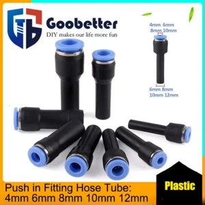 Push Fit Stem Reducer Pneumatic Push in Fitting Hose Tube 4mm 6mm 8mm 10mm 12mm - Picture 1 of 17