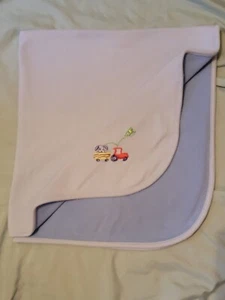 Carter's Baby Blanket Red Tractor Blue Puppy Dog Green Frog blue Security EUC - Picture 1 of 4