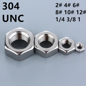 304 Stainless Steel Hexagon Nuts Hex Nuts 2# 4# 6# 8# 10# 12# 1/4 3/8 1 - Bild 1 von 12