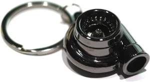 Gunmetal Spinning Turbo Keychain Automotive Part Engine Car Gift Key Chain Ring - Foto 1 di 2