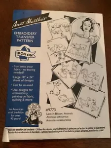 Love in Bloom Animals 9773 Aunt Martha's hot iron transfers - Picture 1 of 1