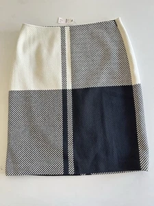 Talbots Tweed Rock Wollmischung Größe 10 schwarz & weiß geometrisch Büro Karriere - Bild 1 von 14