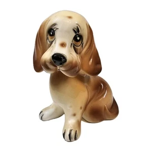 Basset Hound Hund Vintage traurige Augen sitzende Statue Figur Japan Retro bezaubernd 5,5 Zoll - Bild 1 von 14