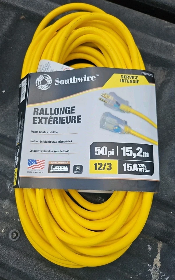 50 ft. 12/3 hi-visibility outdoor heavy-duty extension cord  - Image 1 of 1