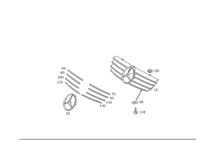 Barra de moldura original Mercedes-Benz 215-888-02-85 Foto 1 de 2