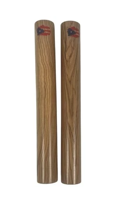 5d2 Holz Claves Set mit Puerto Rico Flagge Design. 8" x 1" - Bild 1 von 2