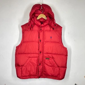 Polo Ralph Lauren Chaleco Puffer Para Hombres XXL Rojo Relleno Chaleco De Colección Con Capucha 2XL - Imagen 1 de 15