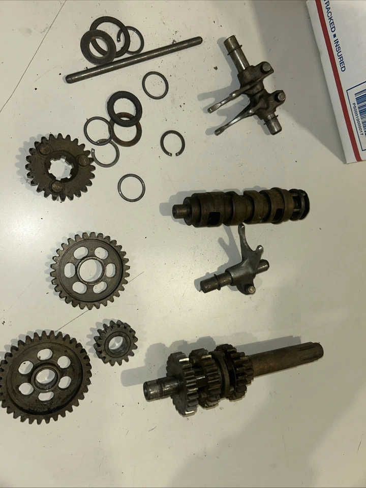 1974-75 Yamaha Mx175 Parts Lot , Shift Drum Shift Forks Transmission Gears  - Image 1 of 4